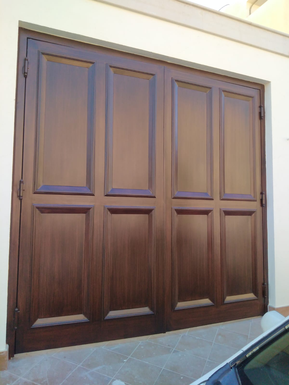 Steel and iron panelled gate